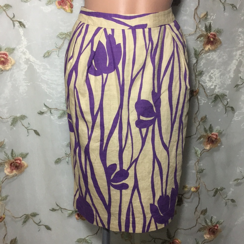 ✨Attention 100% Cotton Purple Floral Skirt
